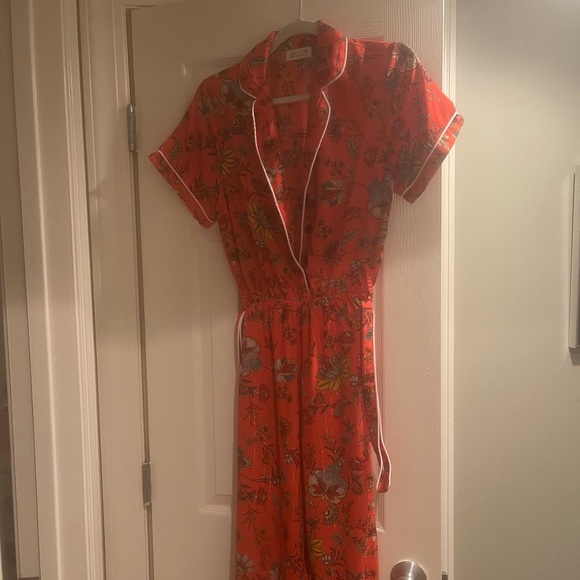 MOLLY BRACKEN ORANGE PATTERNED BOHO JUMPSUIT - Picture 4 of 6